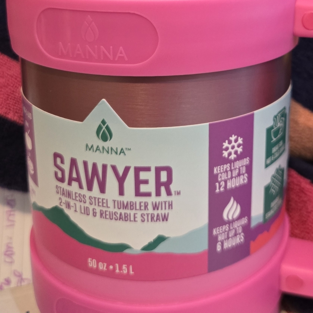 Sawyer Collection Pink and Silver Tumbler